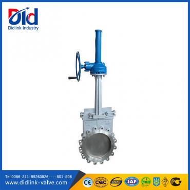 CF8 16 knife gate valve with belvel gear, gate valve working 150 ℃